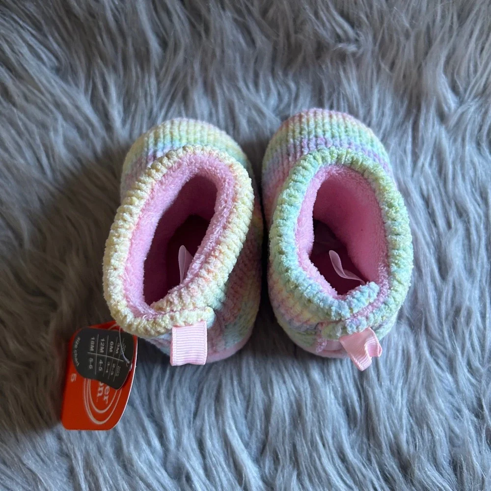 Wonder‎ Nation Rainbow Slippers Girl's Size 5 Booties Shoes Slip On Adjustable